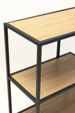 Fashion KARE Design Regał stojący półki naturalne MDF laminowany rama czarna stalowa 77x100 cm - KARE