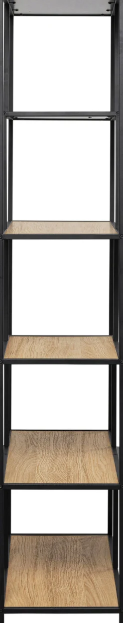 Fashion KARE Design Regał stojący półki naturalne MDF laminowany rama czarna stalowa 77x185 cm - KARE