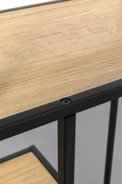 Fashion KARE Design Regał stojący półki naturalne MDF laminowany rama czarna stalowa 77x185 cm - KARE