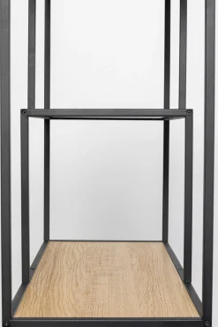 Fashion KARE Design Regał stojący półki naturalne MDF laminowany rama czarna stalowa 77x185 cm - KARE