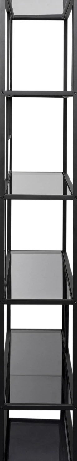 Hot KARE Design Regał stojący półki szklane przydymione rama czarna stalowa 115x195 cm - KARE