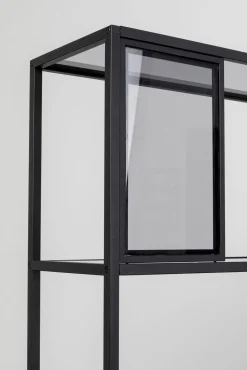 Hot KARE Design Regał stojący półki szklane przydymione rama czarna stalowa 115x195 cm - KARE