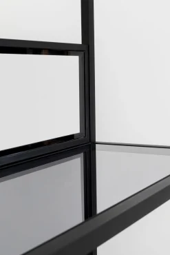 Hot KARE Design Regał stojący półki szklane przydymione rama czarna stalowa 115x195 cm - KARE