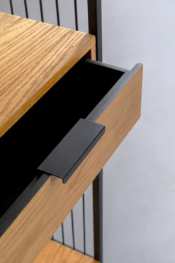 New KARE Design Regał stojący z 2 szufladami fornir dębowy i stal 125x200 cm - KARE