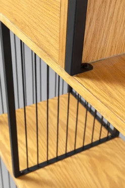 New KARE Design Regał stojący z 2 szufladami fornir dębowy i stal 125x200 cm - KARE