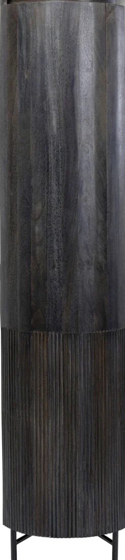 Hot KARE Design Regał z drewna mango ciemnoszary ze stalowymi czarnymi nogami 100x190 cm - KARE