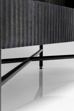 Hot KARE Design Regał z drewna mango ciemnoszary ze stalowymi czarnymi nogami 100x190 cm - KARE