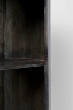 Hot KARE Design Regał z drewna mango ciemnoszary ze stalowymi czarnymi nogami 100x190 cm - KARE