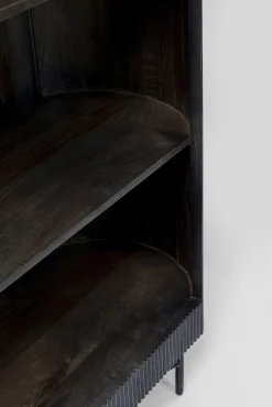 Hot KARE Design Regał z drewna mango ciemnoszary ze stalowymi czarnymi nogami 100x190 cm - KARE