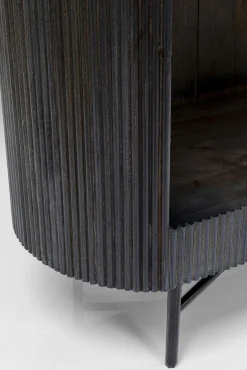 Hot KARE Design Regał z drewna mango ciemnoszary ze stalowymi czarnymi nogami 100x190 cm - KARE