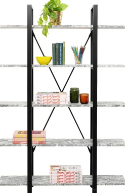 Discount KARE Design Regał z granitowymi półkami i czarnymi stalowymi nogami 120x180 cm - KARE