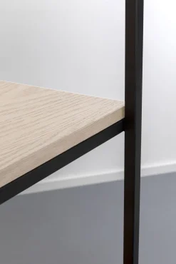 Outlet KARE Design Regał ze schowkiem półki naturalne fornir dębowy rama czarna stalowa 180x183 cm - KARE