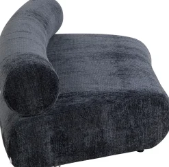 Discount KARE Design Sofa - moduł zaokrąglony tapicerka szaroniebieska 145 cm - KARE