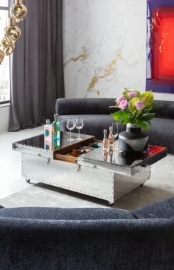 Discount KARE Design Sofa - moduł zaokrąglony tapicerka szaroniebieska 145 cm - KARE