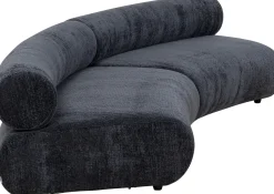 Discount KARE Design Sofa - moduł zaokrąglony tapicerka szaroniebieska 145 cm - KARE