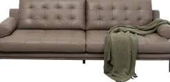 Fashion KARE Design Sofa ekskluzywna 2-osobowa skórzana pikowana szara 225 cm - KARE