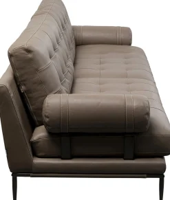 Fashion KARE Design Sofa ekskluzywna 2-osobowa skórzana pikowana szara 225 cm - KARE