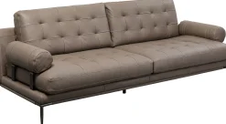 Fashion KARE Design Sofa ekskluzywna 2-osobowa skórzana pikowana szara 225 cm - KARE