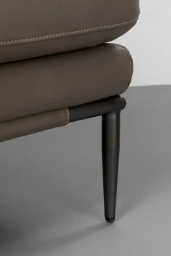 Fashion KARE Design Sofa ekskluzywna 2-osobowa skórzana pikowana szara 225 cm - KARE