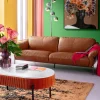 Online KARE Design Sofa ekskluzywna 3-osobowa brązowa skóra semianilinowa nogi czarne 226 cm - KARE