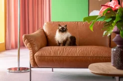 Online KARE Design Sofa ekskluzywna 3-osobowa brązowa skóra semianilinowa nogi czarne 226 cm - KARE