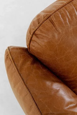 Online KARE Design Sofa ekskluzywna 3-osobowa brązowa skóra semianilinowa nogi czarne 226 cm - KARE