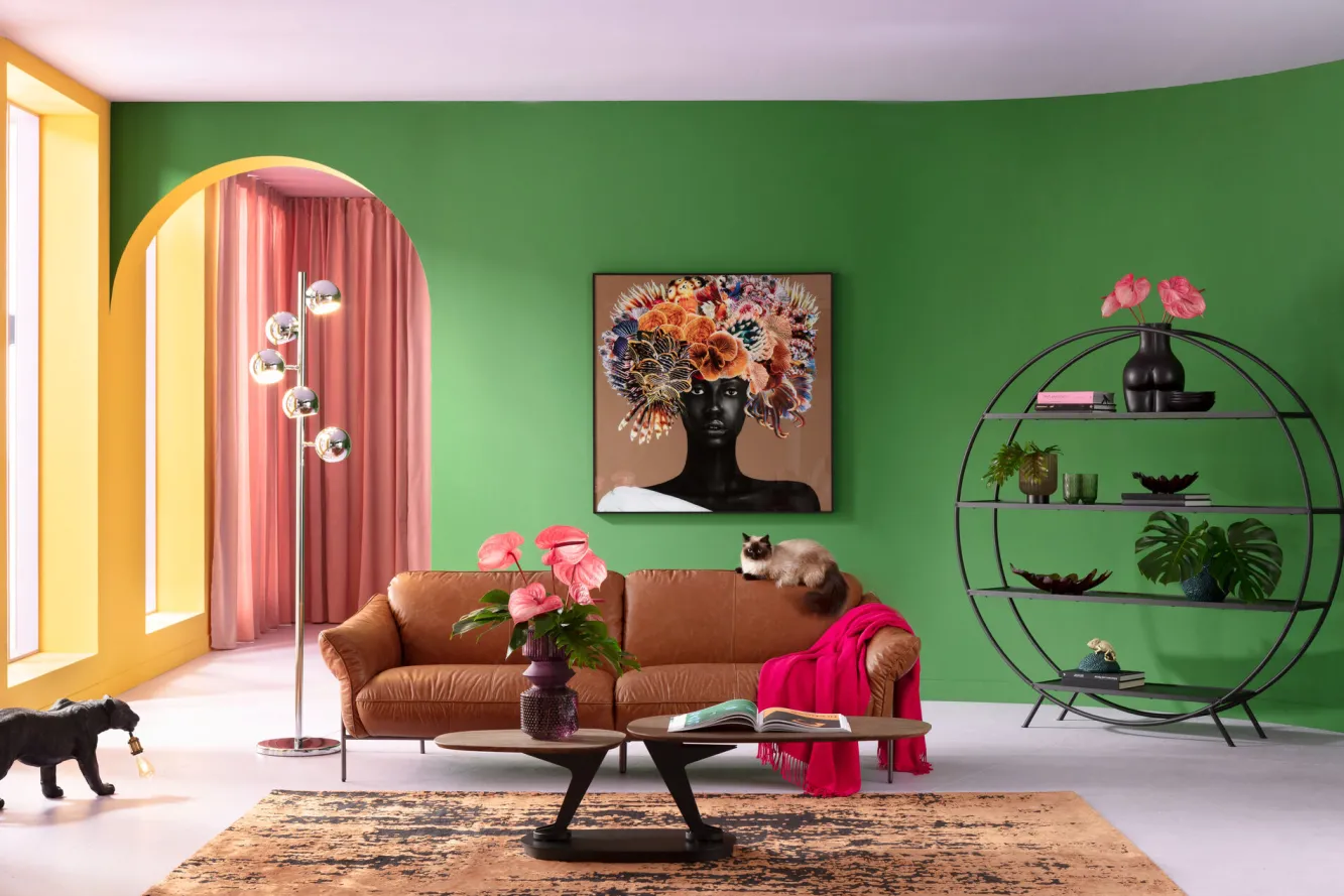 Online KARE Design Sofa ekskluzywna 3-osobowa brązowa skóra semianilinowa nogi czarne 226 cm - KARE