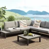 Sale KARE Design Sofa ogrodowa ze stolikiem Holiday Black 242x242 cm - KARE