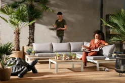 Online KARE Design Sofa ogrodowa ze stolikiem Holiday White 242x242 cm - KARE