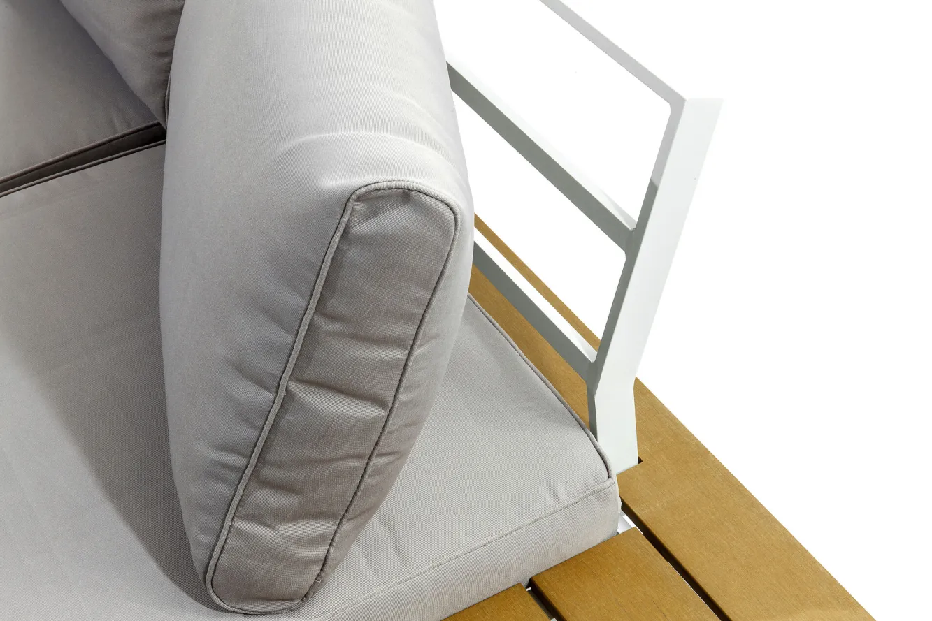 Online KARE Design Sofa ogrodowa ze stolikiem Holiday White 242x242 cm - KARE