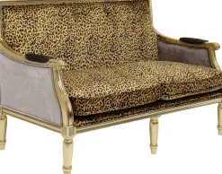 New KARE Design Sofa 2-os. glamour do salonu panterka rama złota 135 cm - KARE