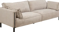 Sale KARE Design Sofa 3-os. tapicerowana w kolorze szarym nogi stal czarne 233 cm - KARE