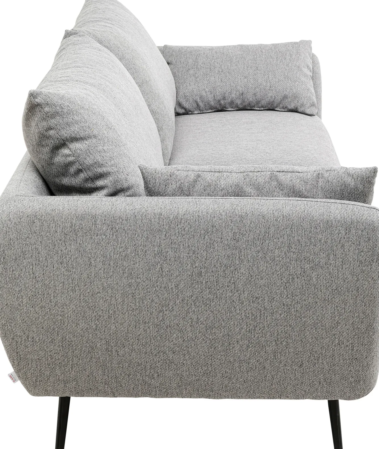 Best KARE Design Sofa 3-osobowa 219 cm tapicerowana szara nogi czarne - KARE
