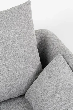 Best KARE Design Sofa 3-osobowa 219 cm tapicerowana szara nogi czarne - KARE