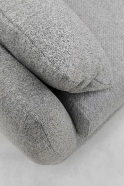 Best KARE Design Sofa 3-osobowa 219 cm tapicerowana szara nogi czarne - KARE