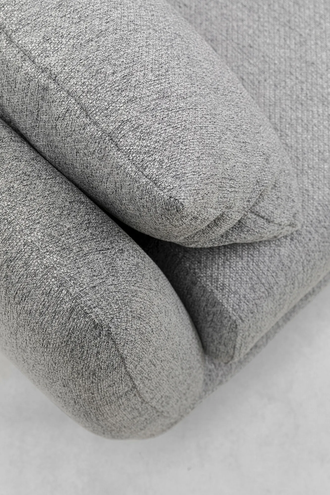 Best KARE Design Sofa 3-osobowa 219 cm tapicerowana szara nogi czarne - KARE