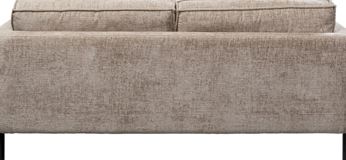 Outlet KARE Design Sofa 2-osobowa beżowa tkanina szenilowa nogi czarne 178 cm - KARE