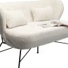 Outlet KARE Design Sofa 2-osobowa biała boucle nogi czarne stalowe 139 cm - KARE