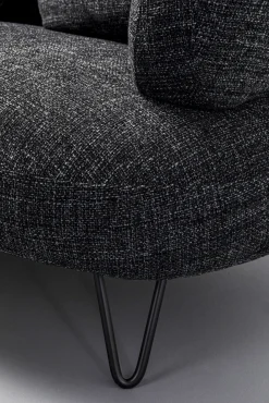 Discount KARE Design Sofa 2-osobowa czarna tkanina melanżowa 182 cm - KARE