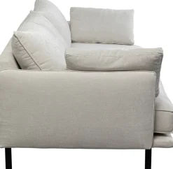 Discount KARE Design Sofa 3-osobowa do salonu kremowa z czarnymi stalowymi nogami 245 cm - KARE
