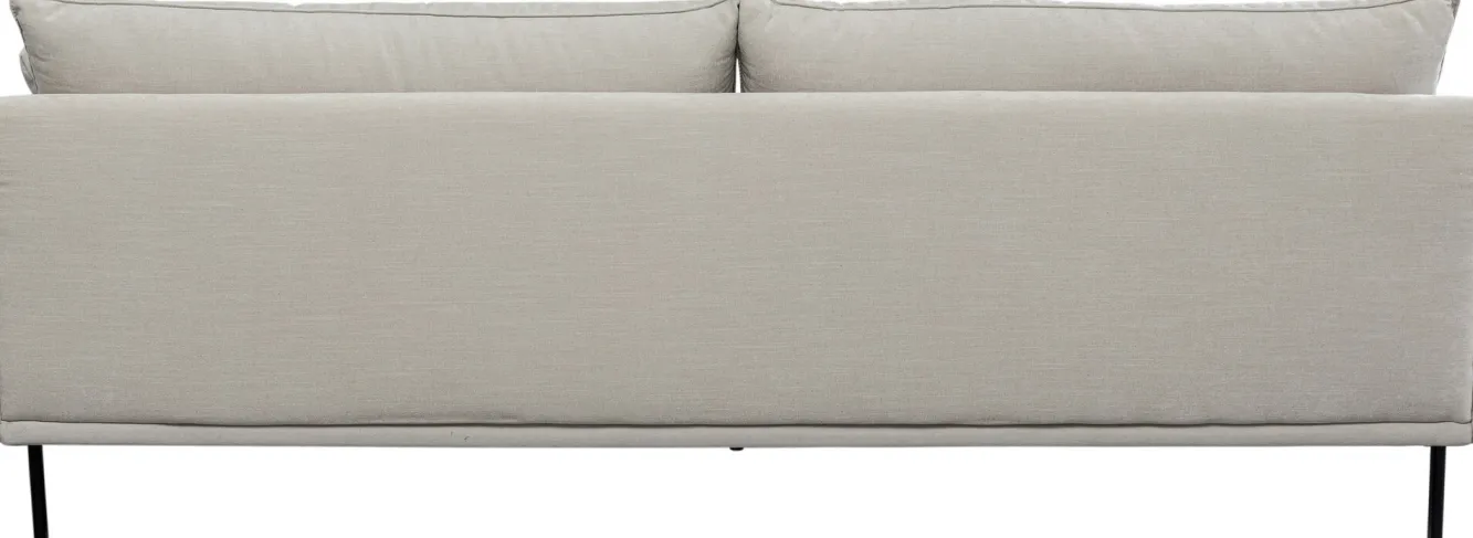 Discount KARE Design Sofa 3-osobowa do salonu kremowa z czarnymi stalowymi nogami 245 cm - KARE