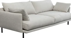 Discount KARE Design Sofa 3-osobowa do salonu kremowa z czarnymi stalowymi nogami 245 cm - KARE