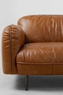 New KARE Design Sofa 3-osobowa skóra semianilinowa brązowa 226 cm - KARE