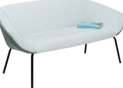 Outlet KARE Design Sofa 2-osobowa tapicerka niebieska nogi czarne stal 163 cm - KARE