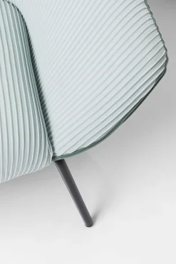 Outlet KARE Design Sofa 2-osobowa tapicerka niebieska nogi czarne stal 163 cm - KARE