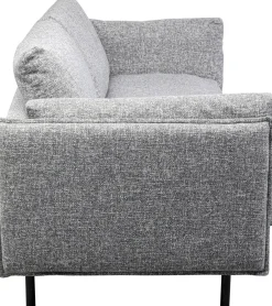 Fashion KARE Design Sofa 3-osobowa w kolorze szarym nogi stalowe czarne 230 cm - KARE