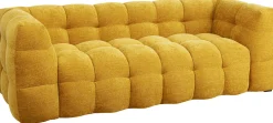 Discount KARE Design Sofa pikowana 3-osobowa żółta 240 cm - KARE