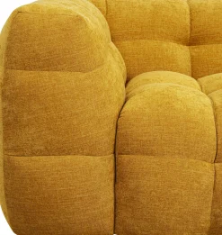 Discount KARE Design Sofa pikowana 3-osobowa żółta 240 cm - KARE