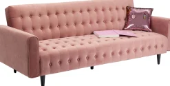 Hot KARE Design Sofa rozkładana Milchbar 219 cm jasnoróżowa - KARE