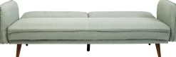 Discount KARE Design Sofa rozkładana z podłokietnikami 222x86 cm jasnozielona na brązowych nóżkach - KARE